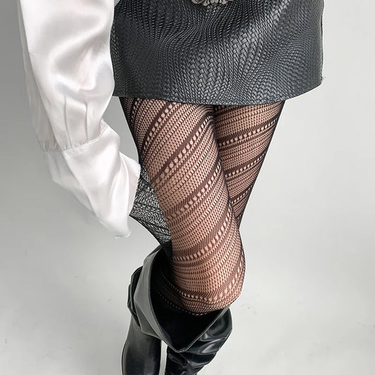 Woman Girls Fashion Punk Gothic Fishnet Stockings Snake Skull Striped Mesh Tights Panties Lolita Plus Size Pantyhose Leggings