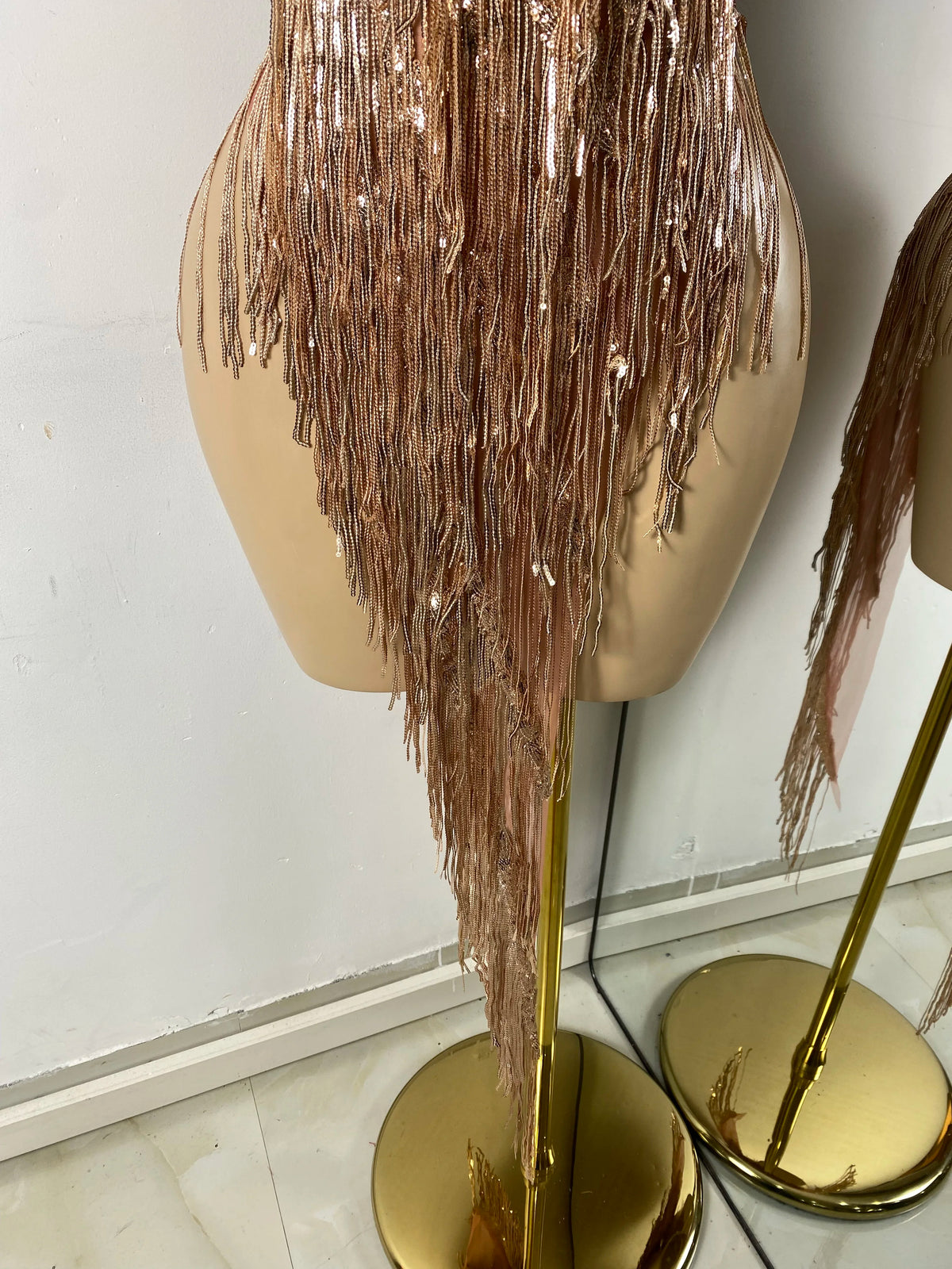 Sparkly Tassels Women Sexy High Split Sleeveless Mesh See Through Party Nightclub Birthday Dress Performance Costume Stage Wear