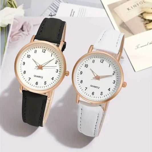 1pc stylish quartz watch with different colored straps, suitable for daily
