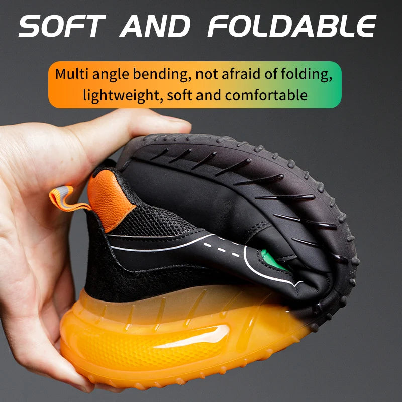 Men Work Safety Shoes Indestructible Breathable Air cushion Work Sneakers Puncture-Proof Safety Boots Protective Security Shoes