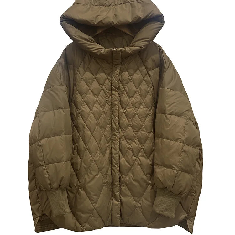 Women's Hooded Diamond-Quilted Jacket