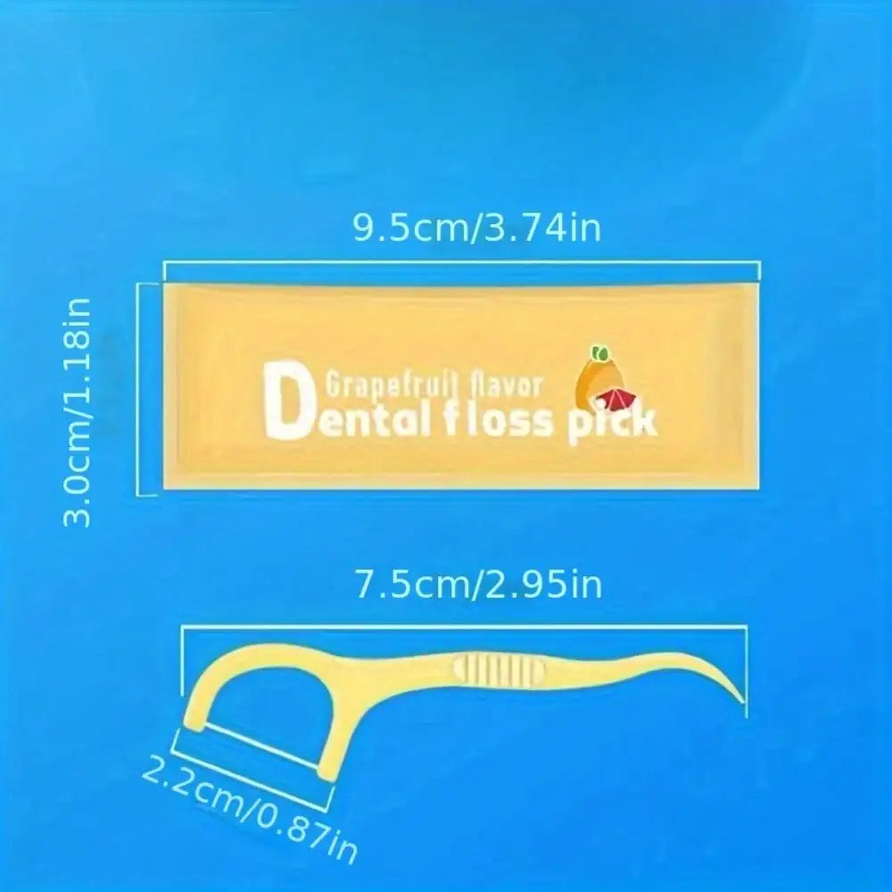 100 Count Per Box Individually Packaged Disposable Portable Fruit Flavored Mint Dental Floss Sticks Toothpick Thread Interdental