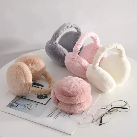 1/2/4pcs Solid Soft Plush Ear Keep Warmer Winter Earmuffs For Women Men Fashion Outdoor Earflap Protection Ear-Muffs Ear Cover