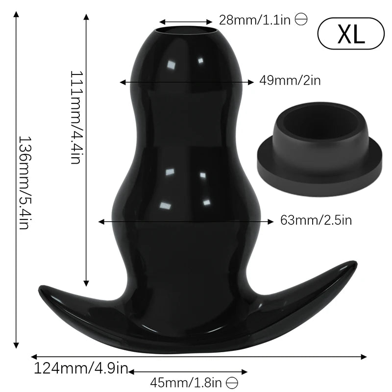 Hollow Speculum Peeking Anal Beads Butt Plug with Stopper Expander Tunnel Transparent Anus Dilation Adult Women Men Gay