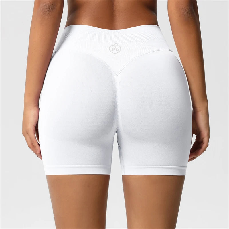 Women Bum Three Waist Sections Sports Shaping Shorts Seamless Sports Shorts For Women Cycling Jogging Fitness High Waist Push Up