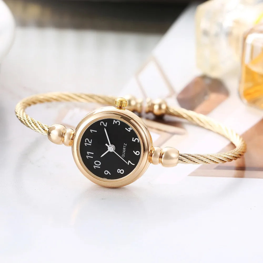 Fashion Luxury Bangle Bracelet Retro Alloy Quartz Watch Wristwatch Chain Watches Ladies