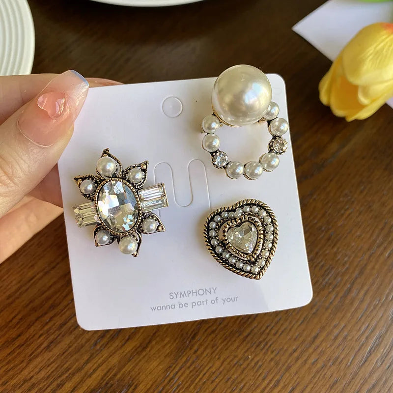 New Exquisite Brooch Set Elegant Socialite Vintage Baroque Pearl Men's And Women's Clothing Accessories, Badges Buckle Pins