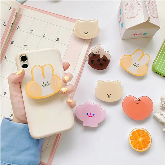 Custom Acrylic Phone Grip Round Foldable Cartoon Photo Customized Logo Anime Hologram Personalized Mobile Clear Phone Holder