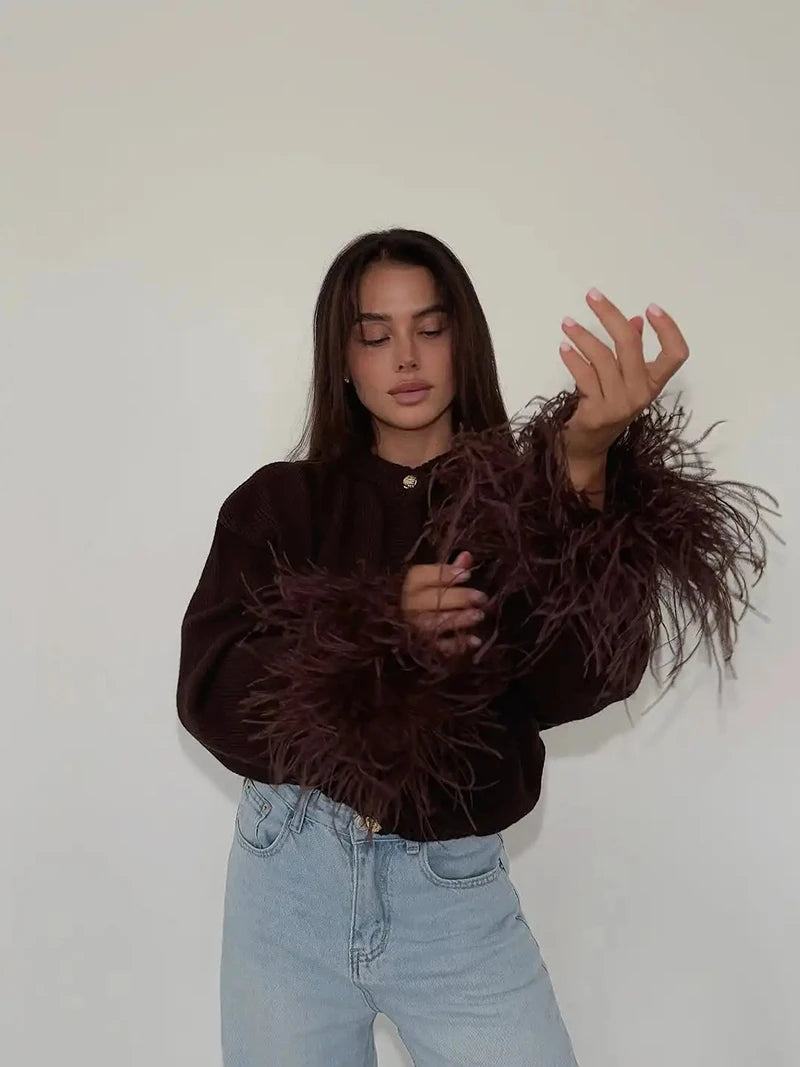 Solid Color Knitted Sweater for Women Chic O-Neck Long Sleeved Tassel Cardigan Tops Casual Single Breasted Outerwears
