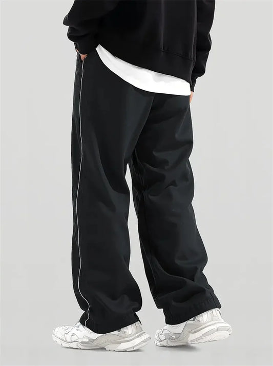 2026 Summer New Men's Casual Pants Striped Quick Drying Sports Pants Night Cycling Reflective Side Strip