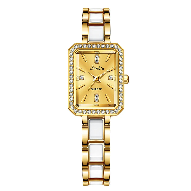 SUNKTA 2026 Luxury Women's Watch Fashion Rectangle Ladies Quartz Watches Women Wristwatch Lady Watch Montre Femme Watch Women