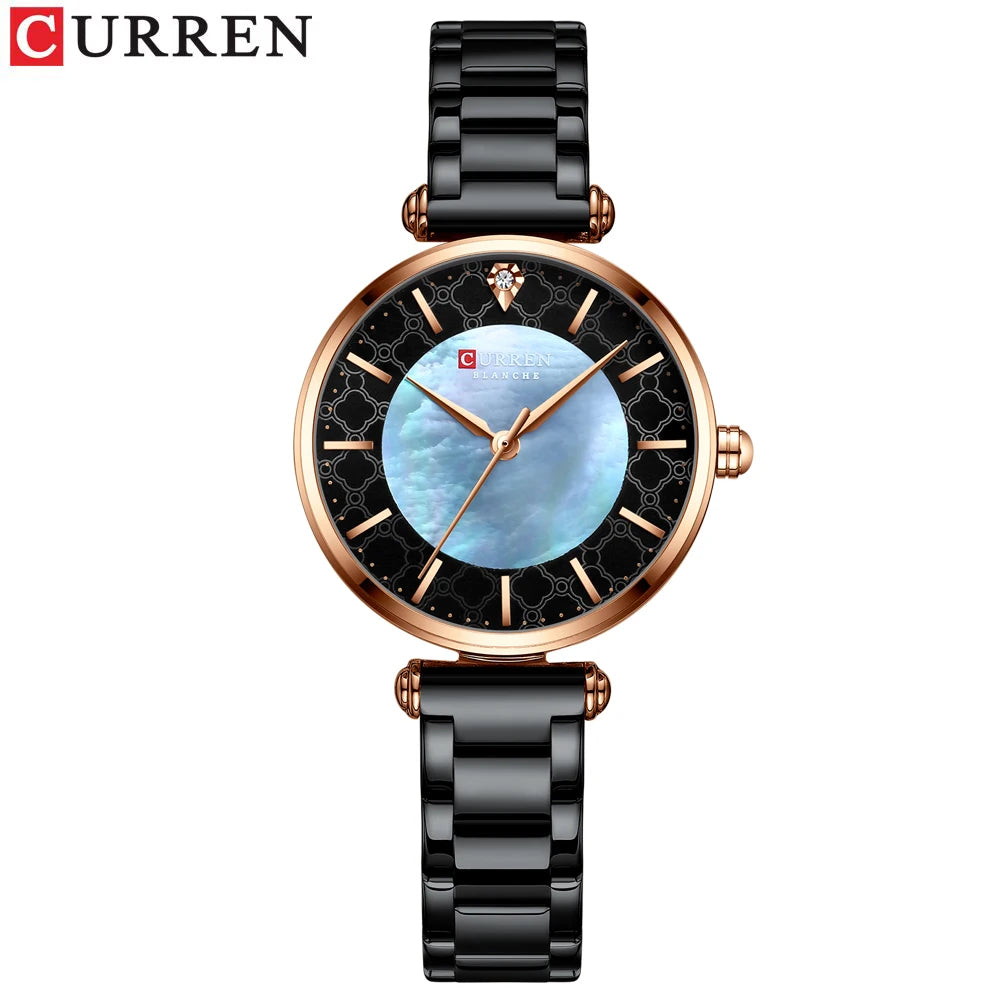 CURREN 9072 Fashion Stainless Steel Women Luxury Watch Analog Quartz Wristwatch Ladies Elegant Dress Watches Relogio Feminino