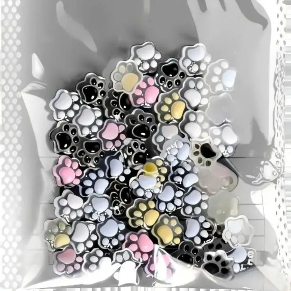 20Pcs 3D Luminous Cat's Paw Nail Charms Cute Resin Cat Paws Y2K Nail Art Decorations DIY Hair Clip Crafts
