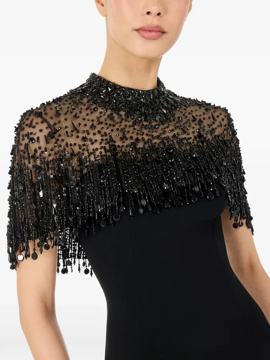 Women's High-Neck Beaded-Detail Evening Gown