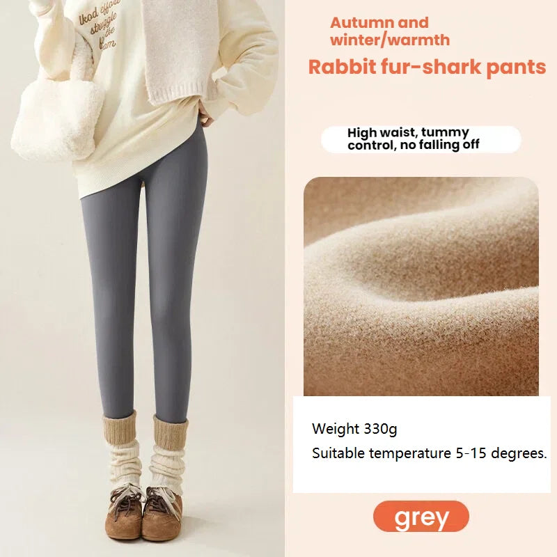 New Winter Thermal Fleece Lined Leggings Women's Outdoor Wear Thickened Plush Trousers Cold Weather Warm Pants Woman Clothing