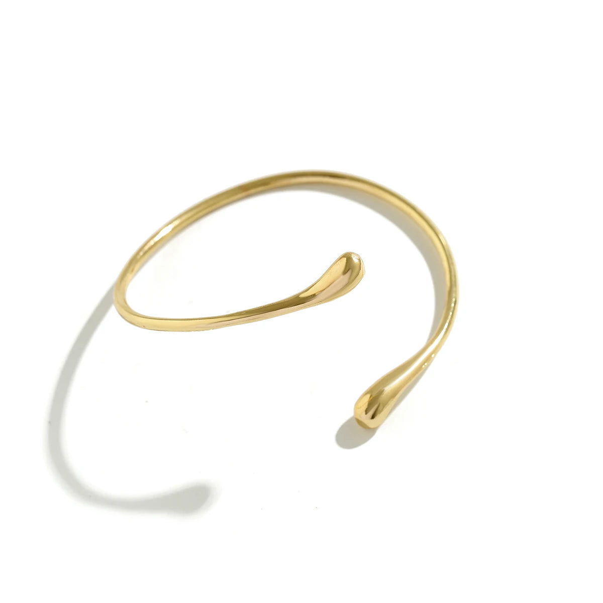 Salircon Simple Metal Water Drop Open Upper Arm Bracelet Bohemian Smooth Upper Arm Bracelet Women's Casual Party Jewelry Gift 