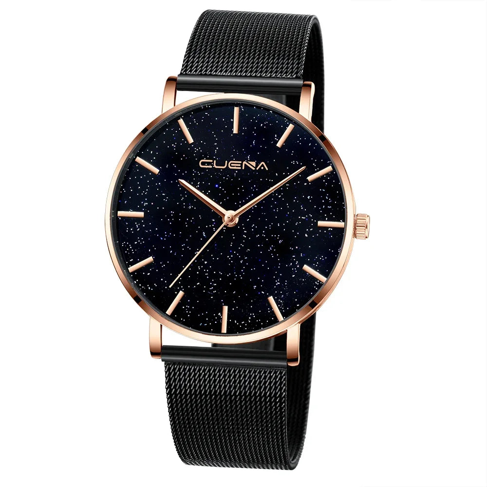 Top Brand Women Watches New Flash Stars Stainless Steel Mesh Quartz Watch Fashion Casual Ladies Wristwatches Clock Montre Femme