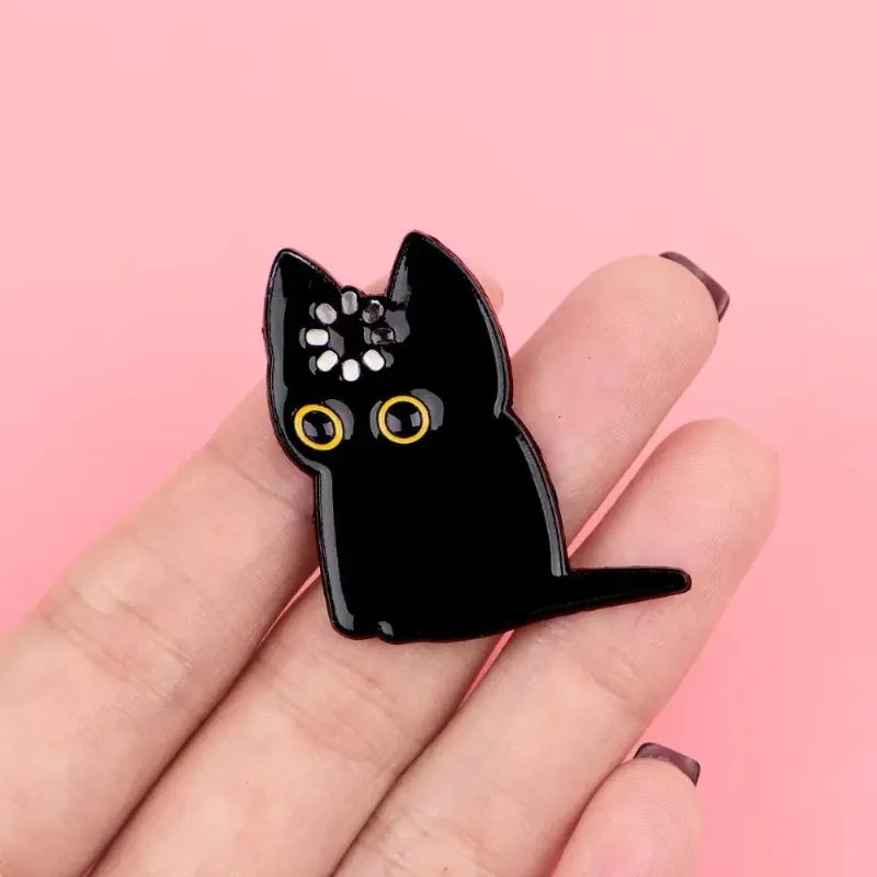 1Pcs Loading "Black Cat Brooch Multi functional Cat Brooch Creative Backpack Badge