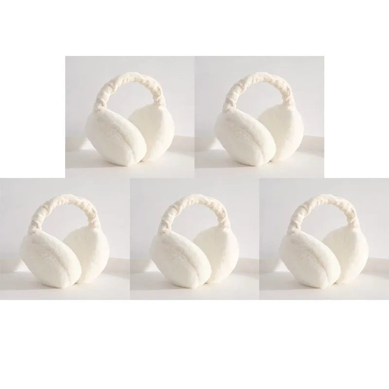 1/4/5pcs Soft Plush Ear Warmer Winter Warm for Women Men Fashion Solid Color Earflap Outdoor Cold Protection EarMuffs Ear Cover