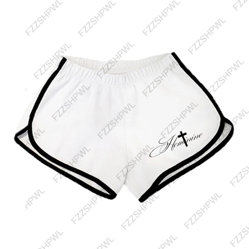 Harajuku Women's Shorts Gothic Geometric Print Striped Aesthetic Y2K Emo Girls high street Chic Casual Fashion American Shorts