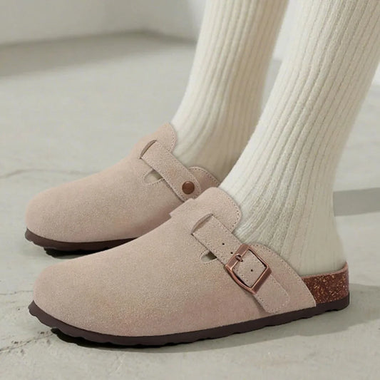 Shevalues Suede Clogs For Women Men Summer Cork Mules Soft Footbed Sandals With Arch Support New Leisure Fashion Genuine Clogs