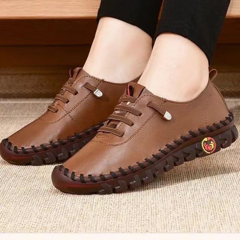 Sneakers for Women Leather Casual Vulcanized Female Shoe Soft Comfortable Flat Loafers Shoes Slip on Shoes Zapatillas De Mujer