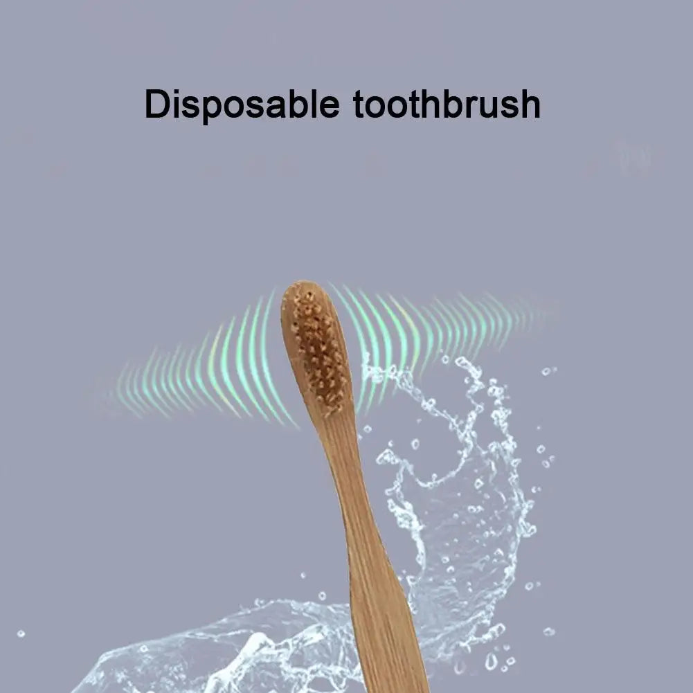 30PCS Disposable Toothbrush Natural Bamboo Toothbrush Strong Cleaning Power Friendly Toothbrush