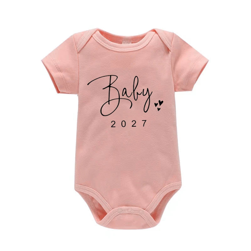 Baby 2027 Pregnancy Announcement Bodysuit Newborn Baby Onesie Funny Boys Girls Romper Jumpsuit Clothes Outfit