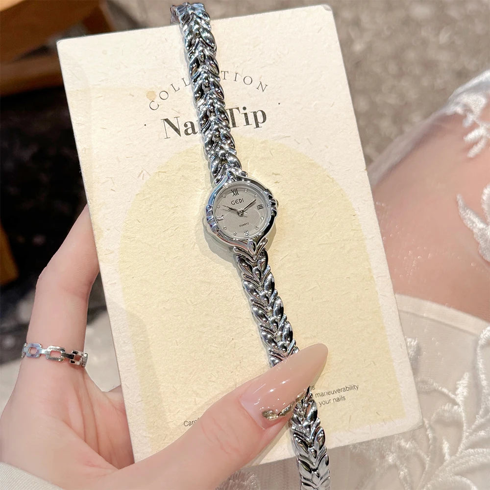 GEDI Ladies Small Gold Watch Gifts Waterproof Fashionable Wristwatch Woman Elegant Quartz Luxury Women's Watches Calendar