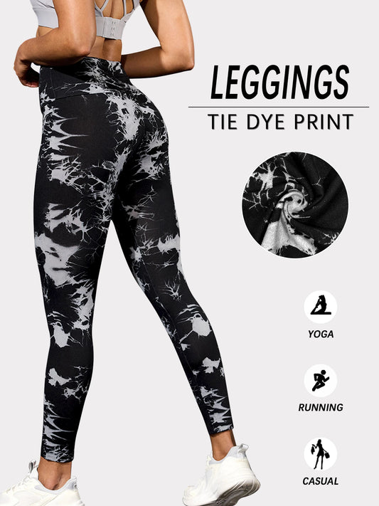 Super Soft High Waisted Tie Dye Leggings for Women Yoga Running Gym Workout Athletic Tights Gym Fitness