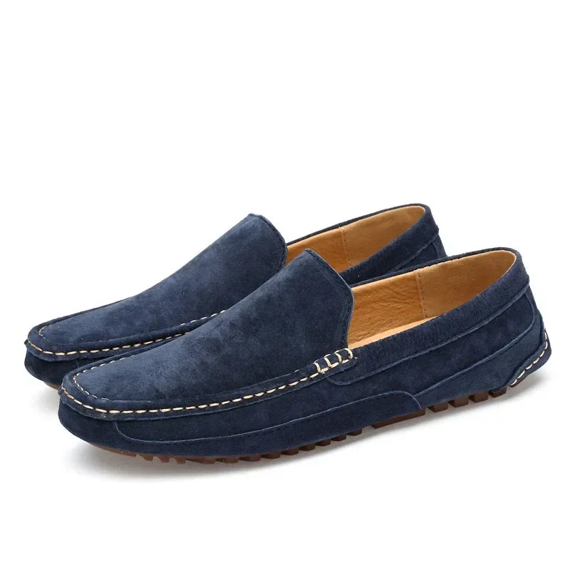 Suede Leather Man Loafers Luxury 2025 Casual Shoes For Men Boat Shoes Handmade Men Slipon Driving Shoes Male Moccasins Zapatos