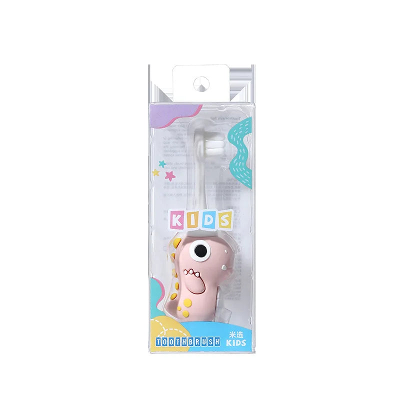 Children's Toothbrush Single Pack Cute Cartoon Dinosaur Non-slip Fine Bristle Brush Soft Baby Kids Teeth And Oral Cleaning