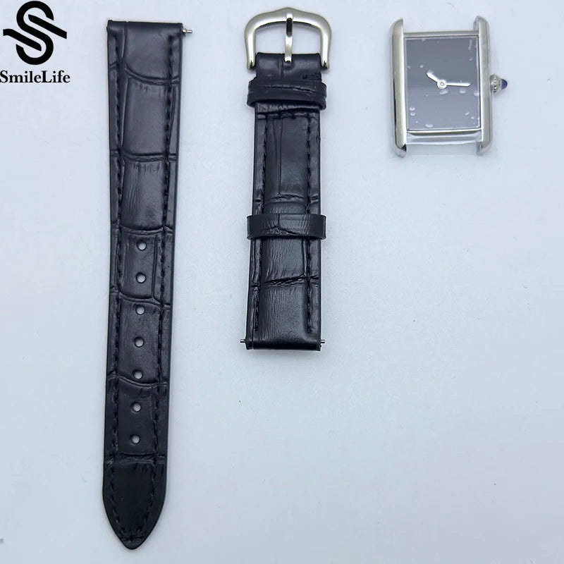 Smilelife 29.5mm Women's WristWatch Leather Strap All-Black Dial VJ20 Quartz Movement Waterproof Sport Casual Women Watches