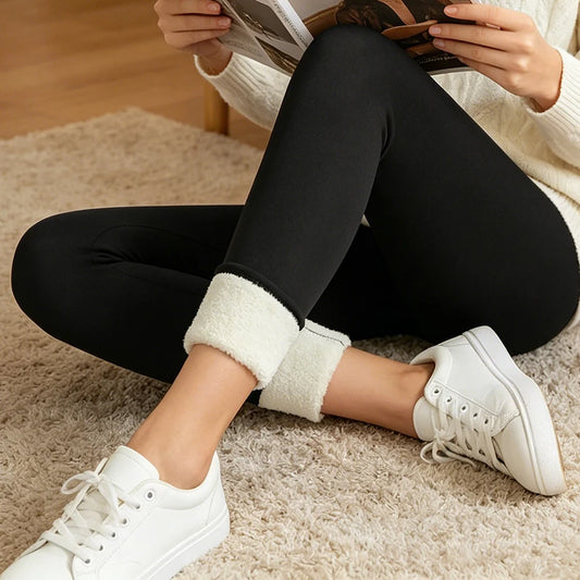 Fleece Lined Thermal Leggings for Women High Waist Stretch Thick Winter Warm Pants for Casual & Daily Wear