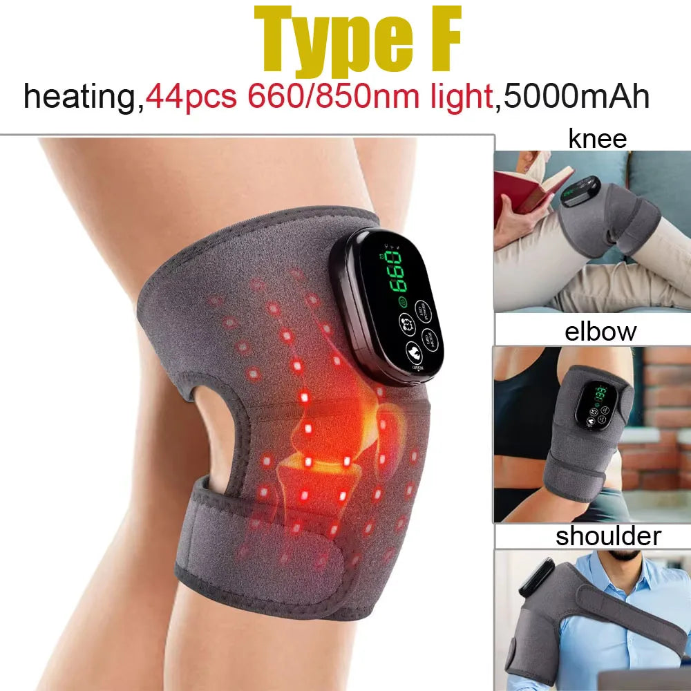 3 in 1 Electric Massager for Knee Shoulder Elbow Leg 5000mAh Battery Heating Knee Brace, Rechargeable Vibration Massage Wrap