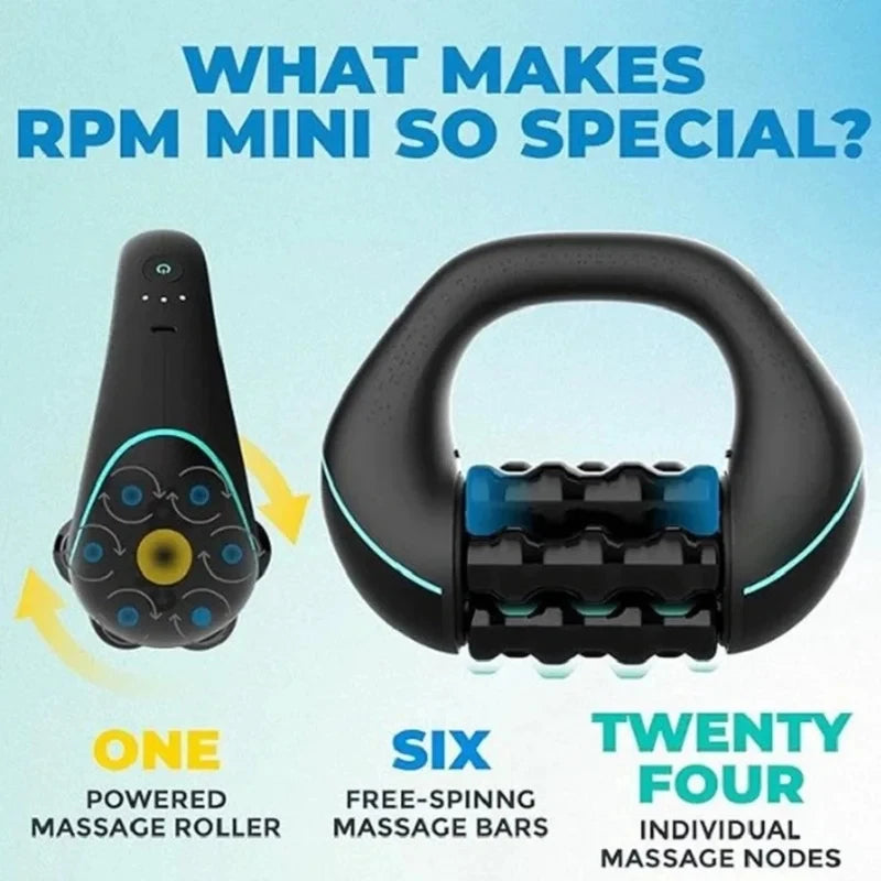 Electric Rolling Percussive Massager Whole Body and Muscle Relief Electric Massage Tool Portable Massager Handheld Massager