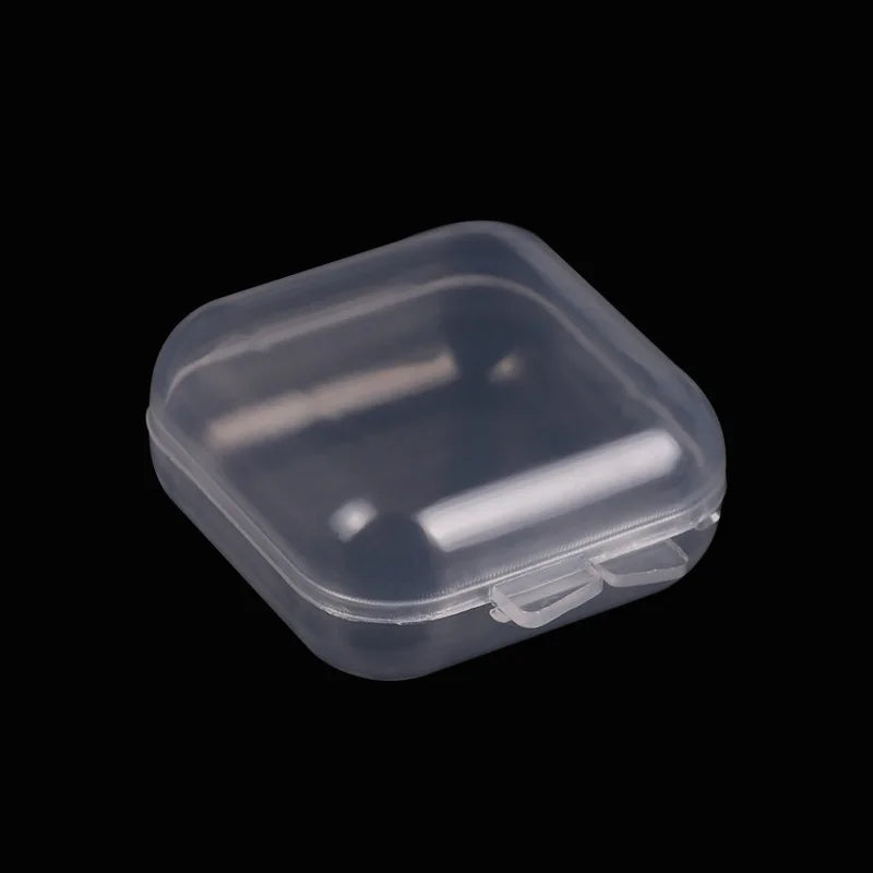 5-50pcs Plastic Storage Box Mini PP Square Box Jewelry Fishhook Component Single-compartment Covered Transparent Storage Box