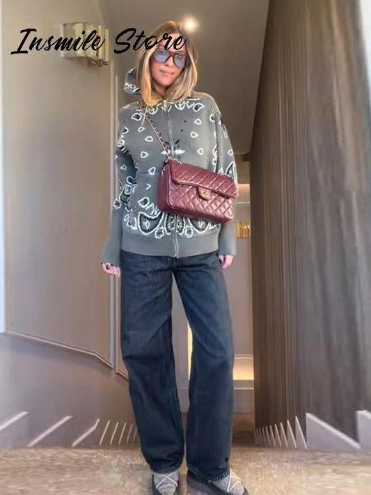 Women's Patterned Knit Cardigan in Style Options