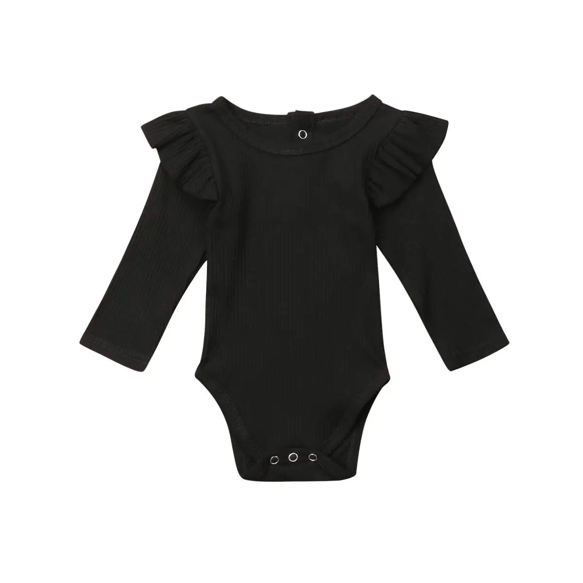 ma&baby 0-24M Spring Fall Newborn Baby Girls Romper Infant Knit Ruffle Jumpsuit Soft Long Sleeve Solid Color Clothing