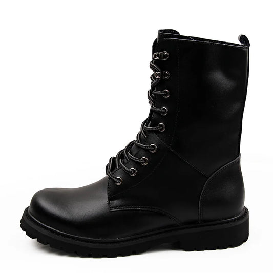 Large Size Motorcycle Boots Men Winter Shoes Warm Waterproof Men Leather Boots Footwear Cowboy Tactical Boots Men Casual Shoes