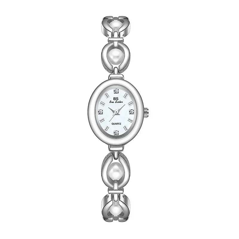 MAYZHISU Luxury Women's Watch Pearl Bracelet Women Watches Alloy Waterproof Business Quartz Wristwatches for Ladies Female Clock