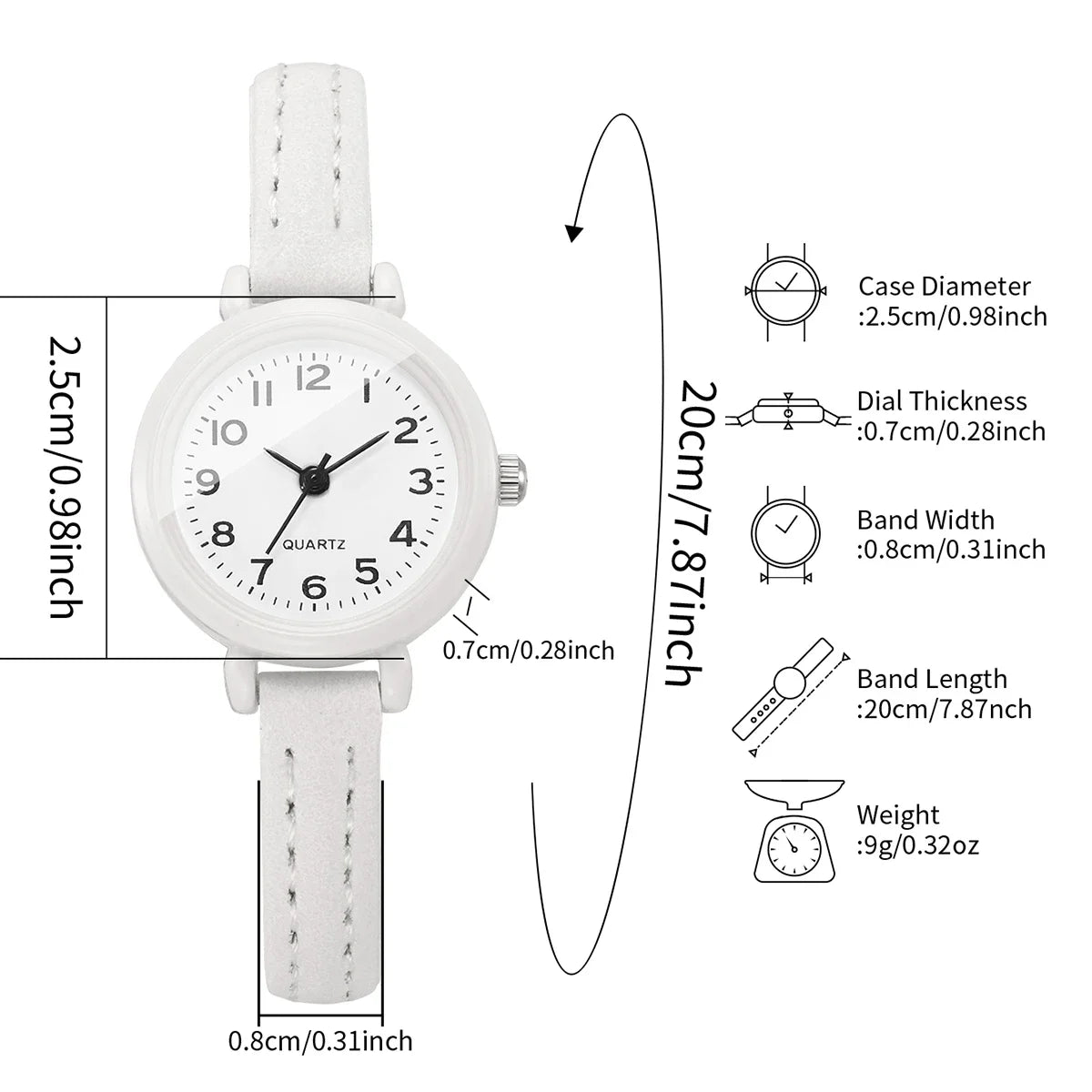 Minimalist Ultra-thin Ladies Quartz Watch Small Arabic Dial Fashion Leather Strap Wristwatch Relogio Feminino(Without Box)