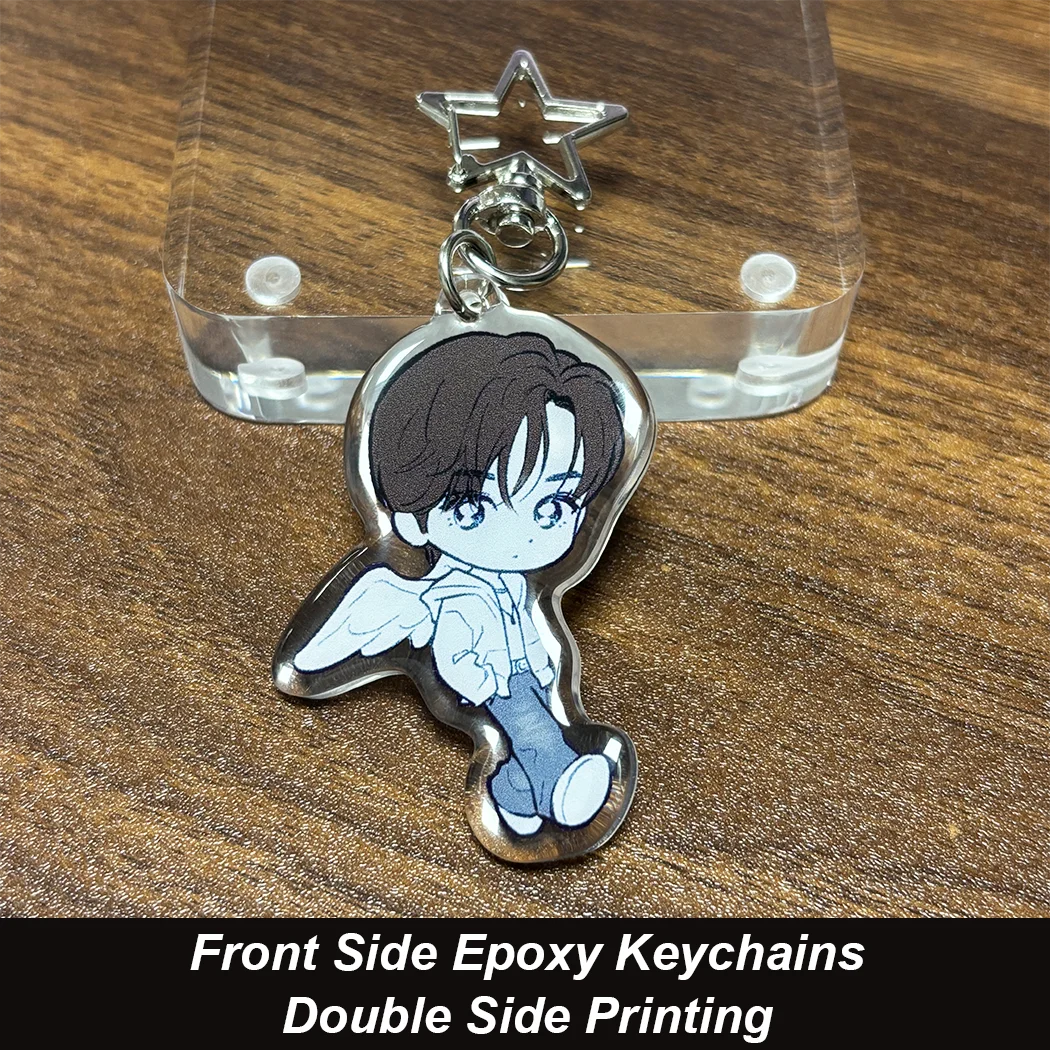 Personalized Acrylic Keychain Charm Logo Keychain DIY Photo Transparent Printing Design Anime Custom Acrylic Keychains