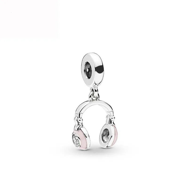New Heart-Shaped, Charm Bead, Pig, Headphone ,Pendant Suitable For Bracelet Original DIY Exquisite jewelryaccessories 925 silver