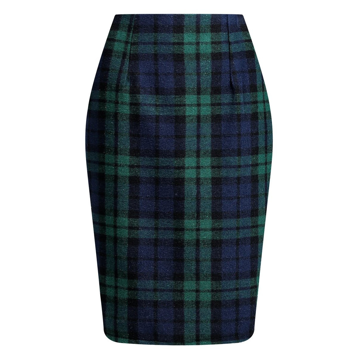 2025 Autumn and Winter Women's Plaid Hip Skirt Zipper Slim Wool Blend Fashion Office Pencil Skirts Midi Skirt