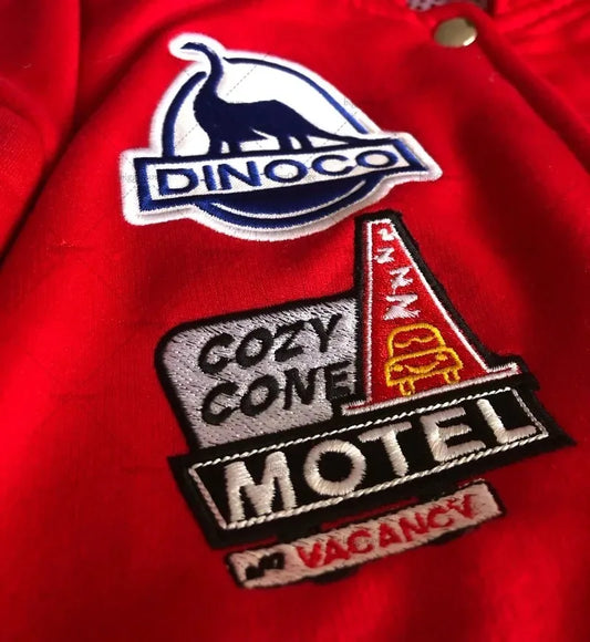 Y2K New American Fashion Letter Embroidery Oversized Red Spliced jacket Men Harajuku Casual Button Racing Baseball Uniform