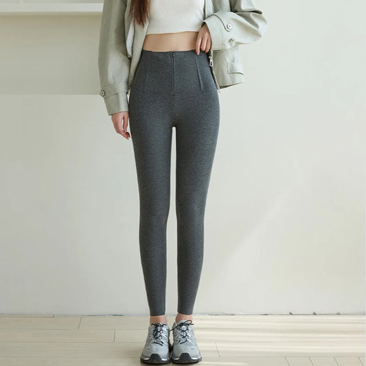 Women's High-Waisted Zip-Front Leggings
