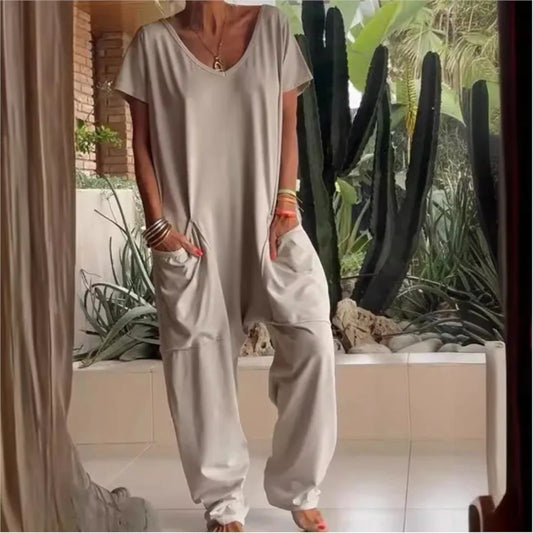 Jumpsuits Woman 2024 Spaghetti Strap Loose Elegante Playsuit Pantalones Informales Jumpsuit Women Summer Wide Leg Long Pants