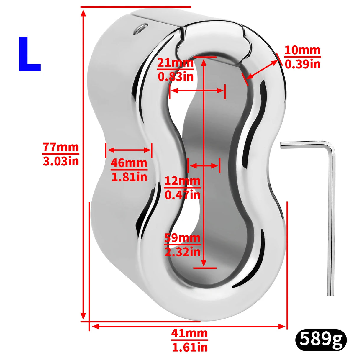 FRRK Weight Scrotal Ring Stainless Steel Ball Stretcher Metal Lock Ring Male Bondage Adult Intimate Personal Restraint Wear Toy