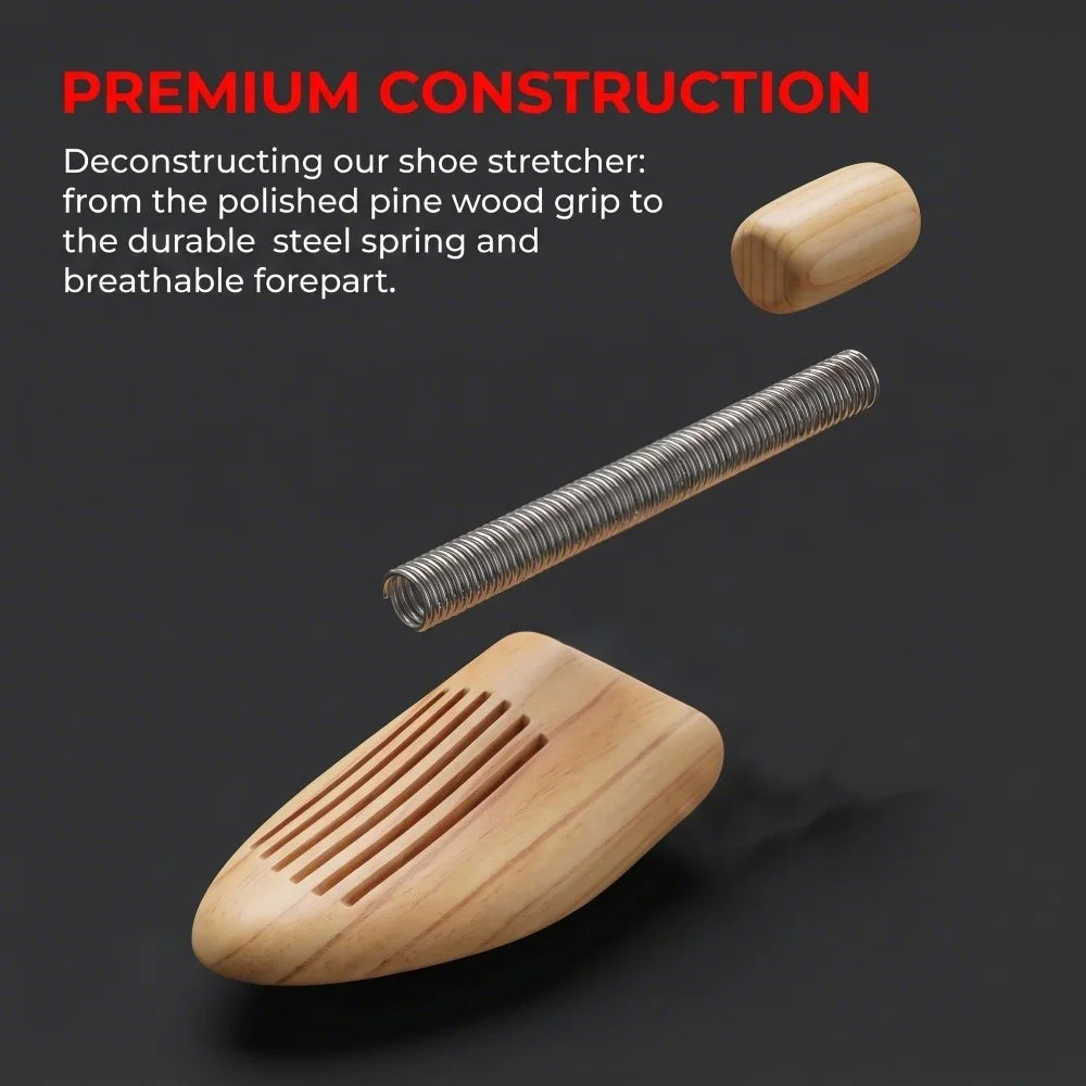 Repacego 2Pcs Premium Pine Wood Shoe Tree Adjustable Shoe Shaper Stretcher Men Women Breathable Shoe Keeper for All Shoe Types